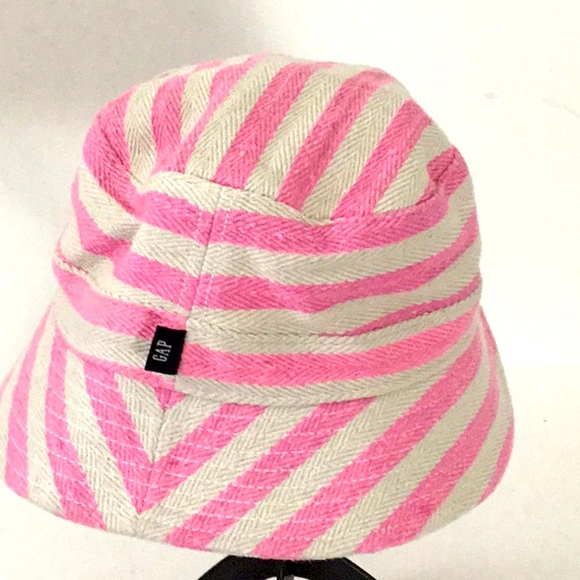 Gap Kid’s Pink/White Stripe Bucket Hat, excellent Protection UPF 50+ . Sun Beach - Picture 2 of 5